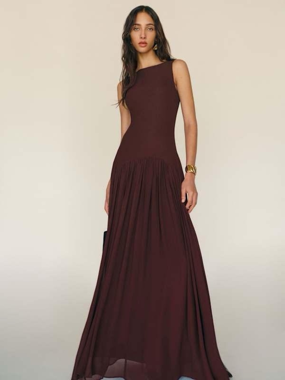 🆕 REFORMATION Camella Maxi Dress in Mahogany Sz 6